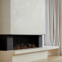 Fireplace featuring textured surround