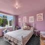 Colour drenched bedroom featuring Resene Strikemaster and Vintage