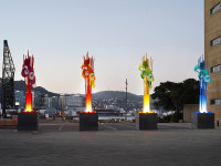 Seven-metre tall bouquets bloom on Wellington's waterfront