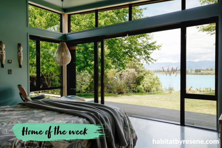 Bedroom painted in Resene Green Meets Blue