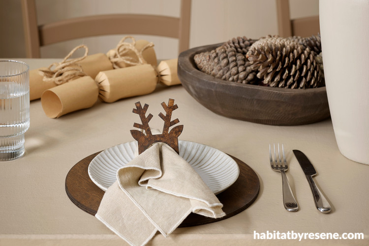 Neutral Christmas table setting