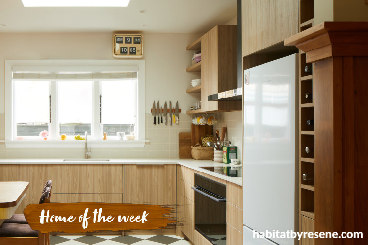 Soft neutral kitchen featuring walls painted in Resene Rice Cake