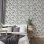 Bedroom featuring statement Resene wallpaper