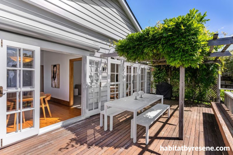 House exterior featuring weatherboards inn Resene Double Concrete