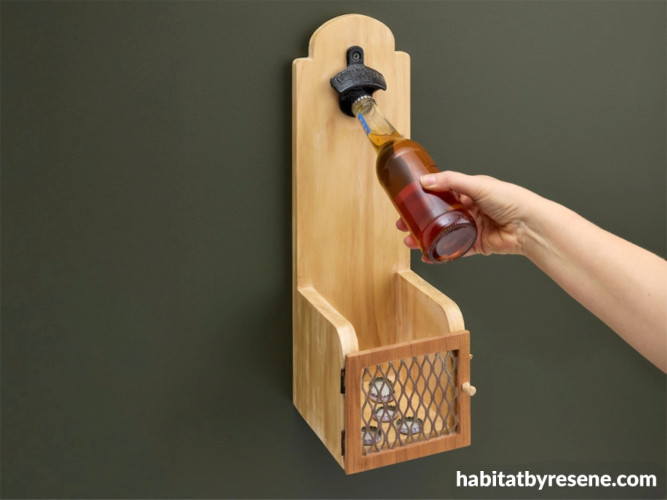 Wall-mounted bottle opener