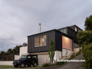 A dark house with Resene Black White blockwork