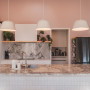 Blush-toned kitchen featuring Resene Soothe
