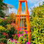 Garden Obelisk painted in bright Resene Adrenalin