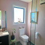 Bathroom with soft pink walls