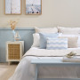 Light blue and off-white bedroom, light blue and white bedroom