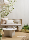 Neutral outdoor space featuring textural layers