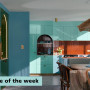 Kitchen featuring Resene Aqua kitchen cabinets
